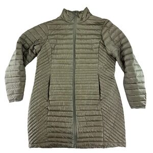 Duluth Trading Down Puffer Parka Jacket Womens XL Olive Green